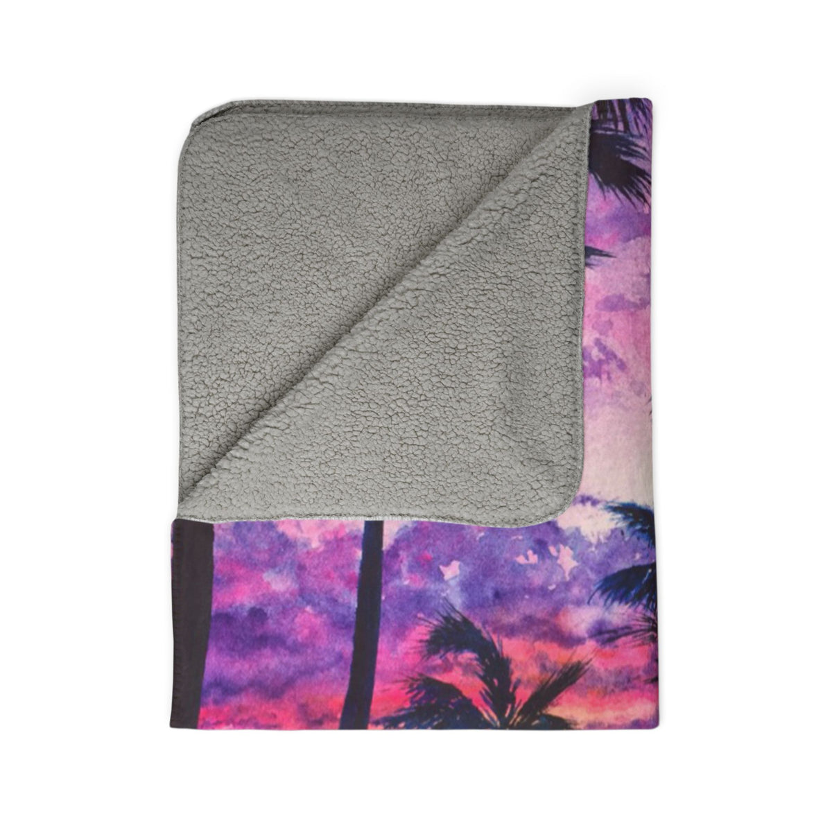 Pink Palms — Sherpa Fleece Blanket