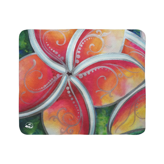 Plumeria Go Round — Sherpa Fleece Blanket