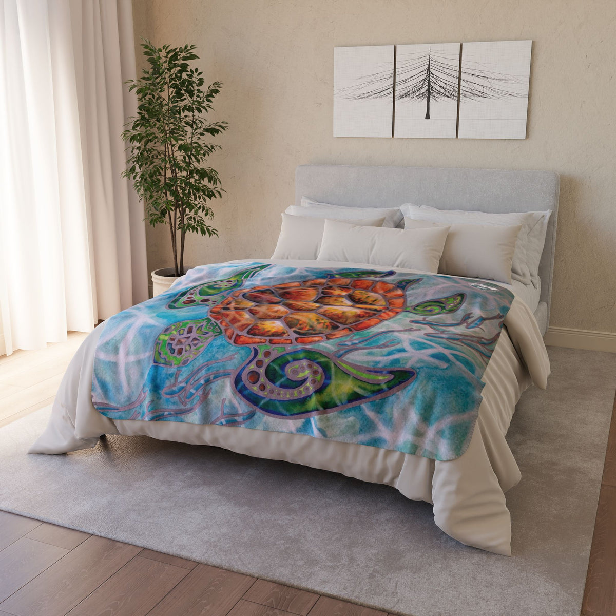 Honu Island Waters — Sherpa Fleece Blanket