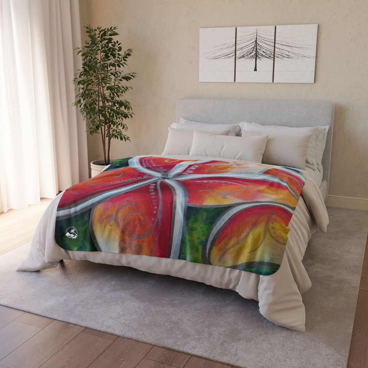Plumeria Go Round — Sherpa Fleece Blanket