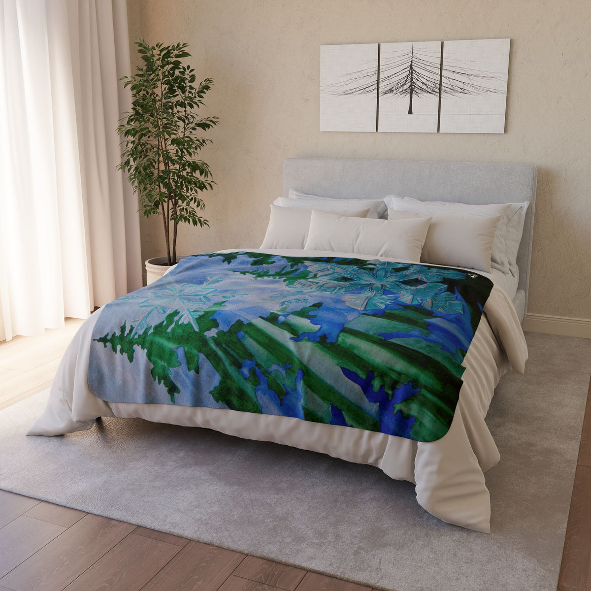 Snowflake Forest — Sherpa Fleece Blanke