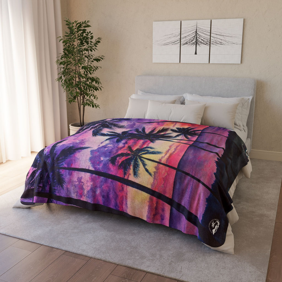 Pink Palms — Sherpa Fleece Blanket