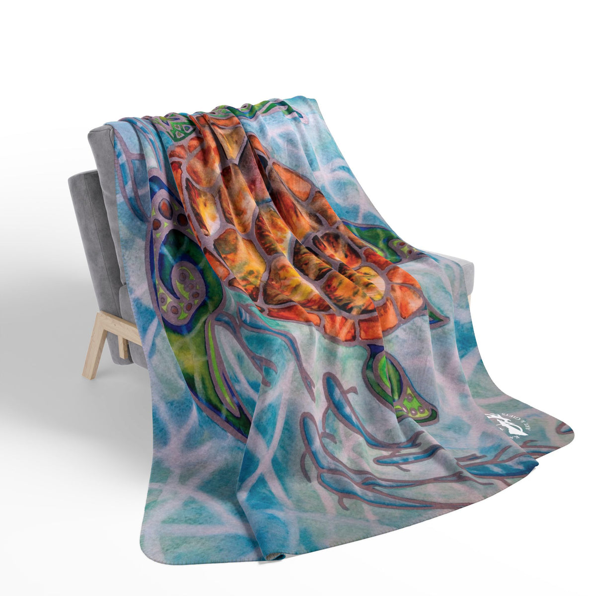 Honu Island Waters — Sherpa Fleece Blanket