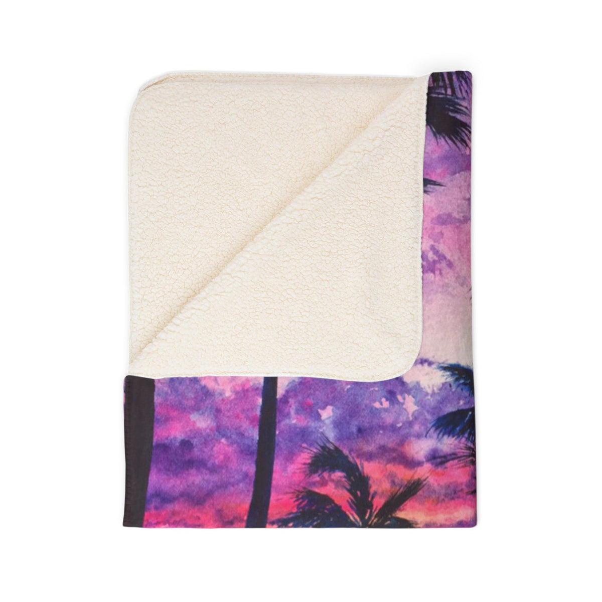 Pink Palms — Sherpa Fleece Blanket