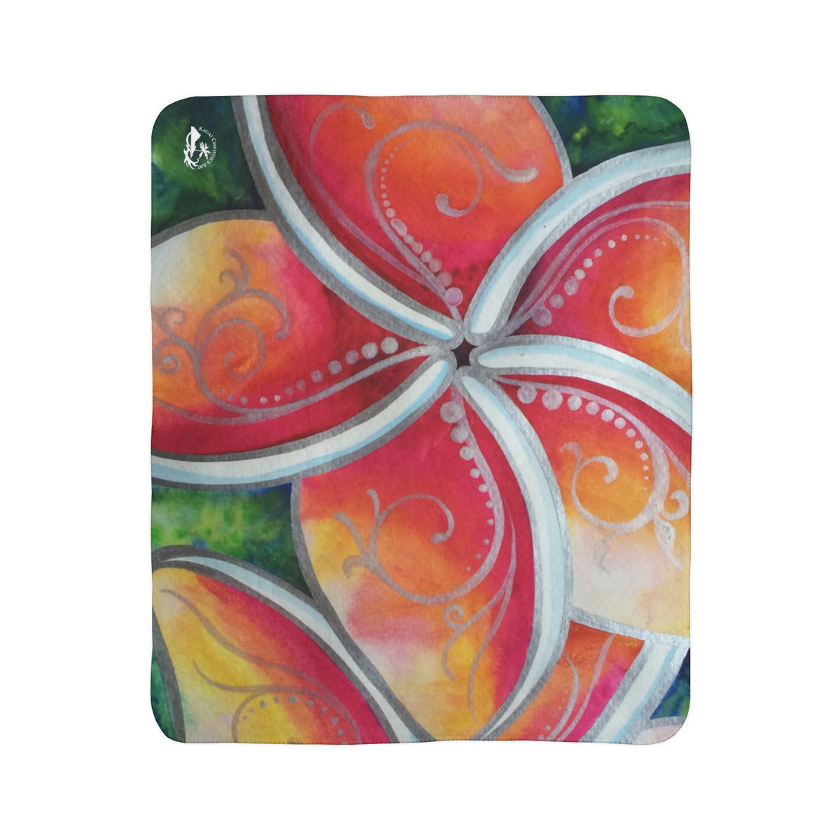 Plumeria Go Round — Sherpa Fleece Blanket