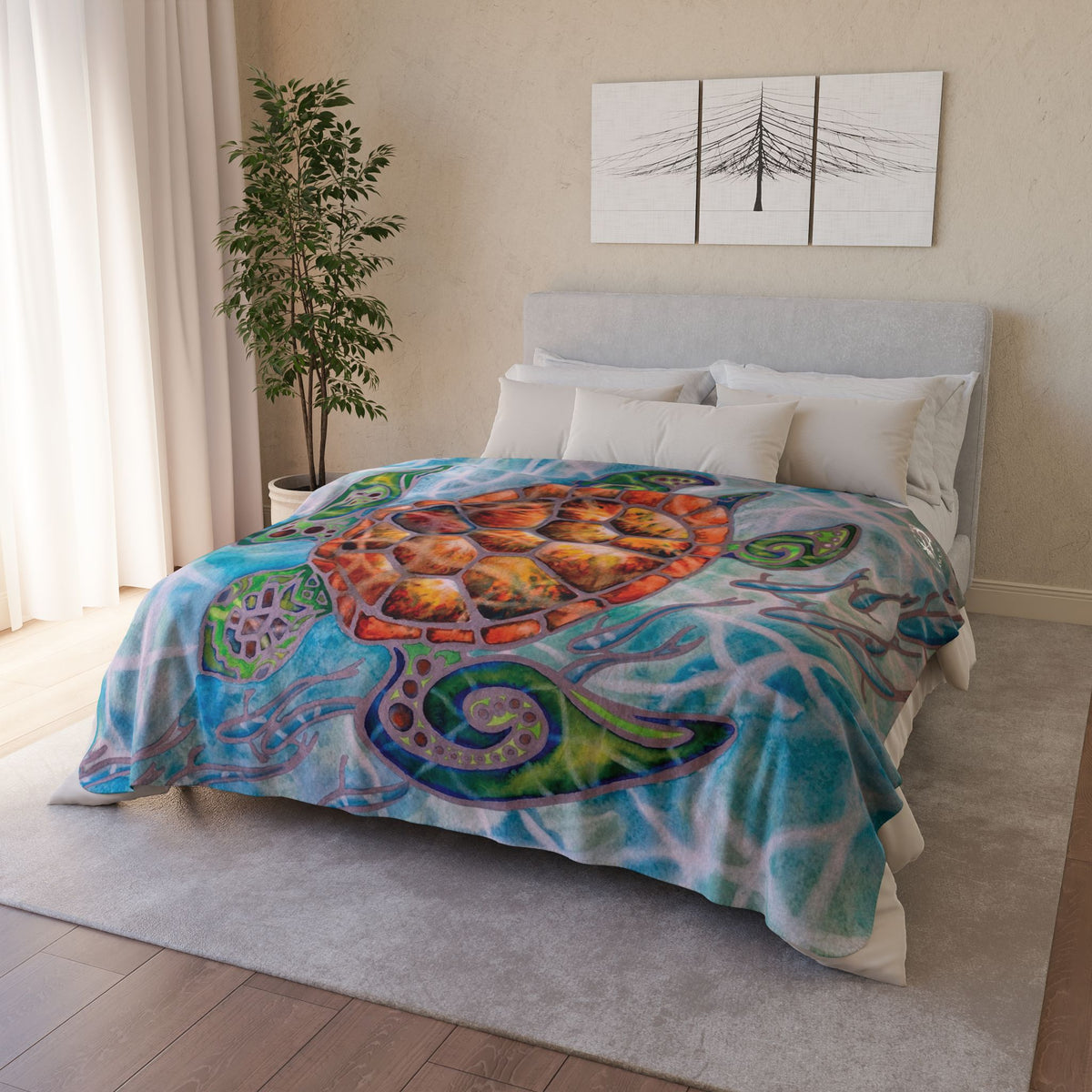 Honu Island Waters — Sherpa Fleece Blanket