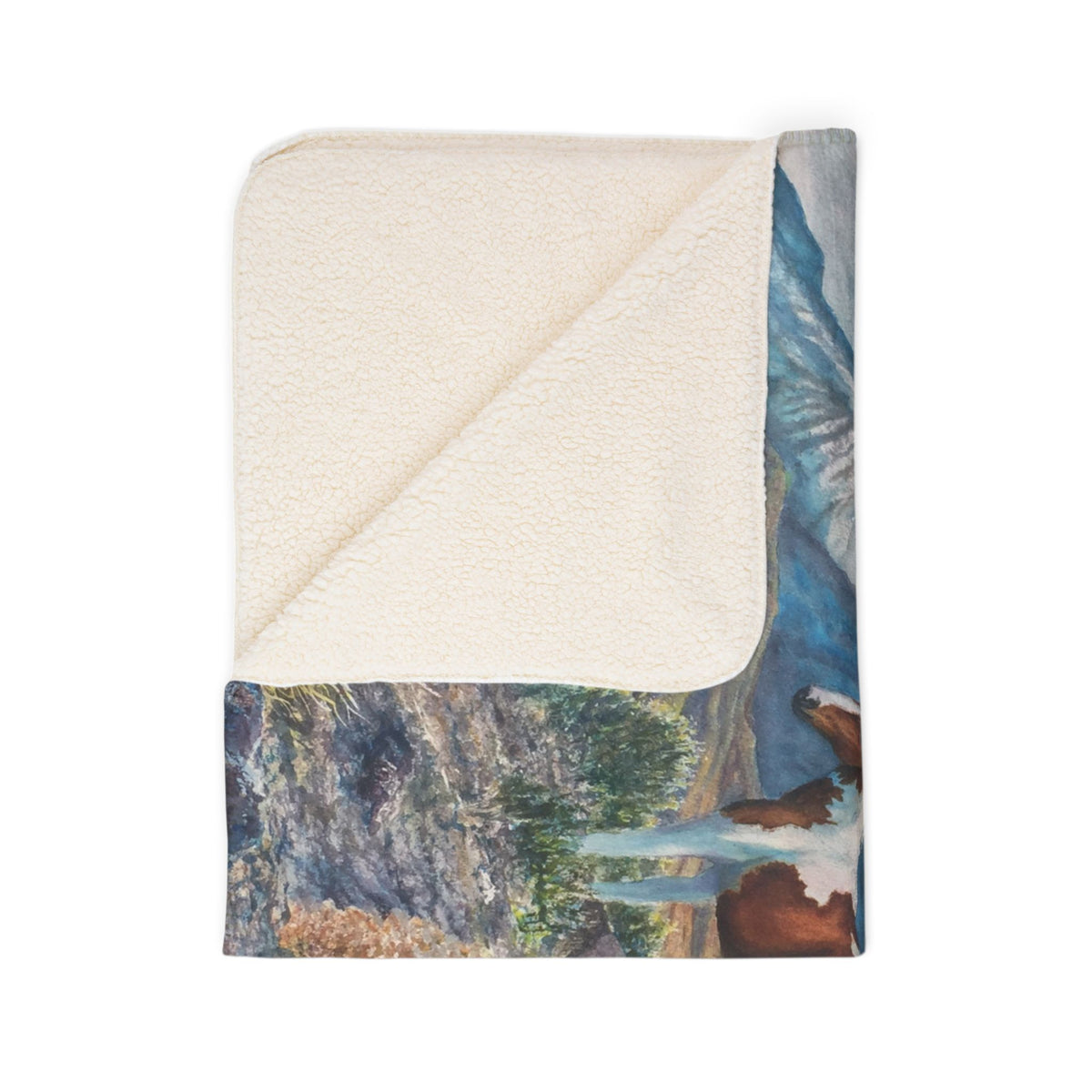 Mustangs Wild — Sherpa Fleece Blanket