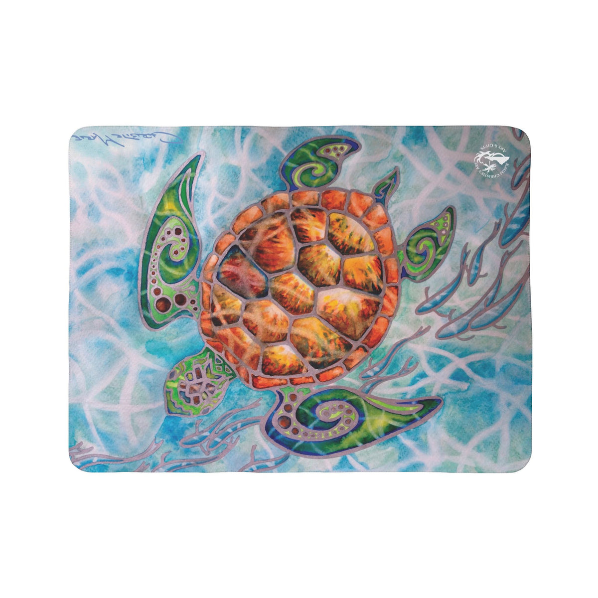 Honu Island Waters — Sherpa Fleece Blanket