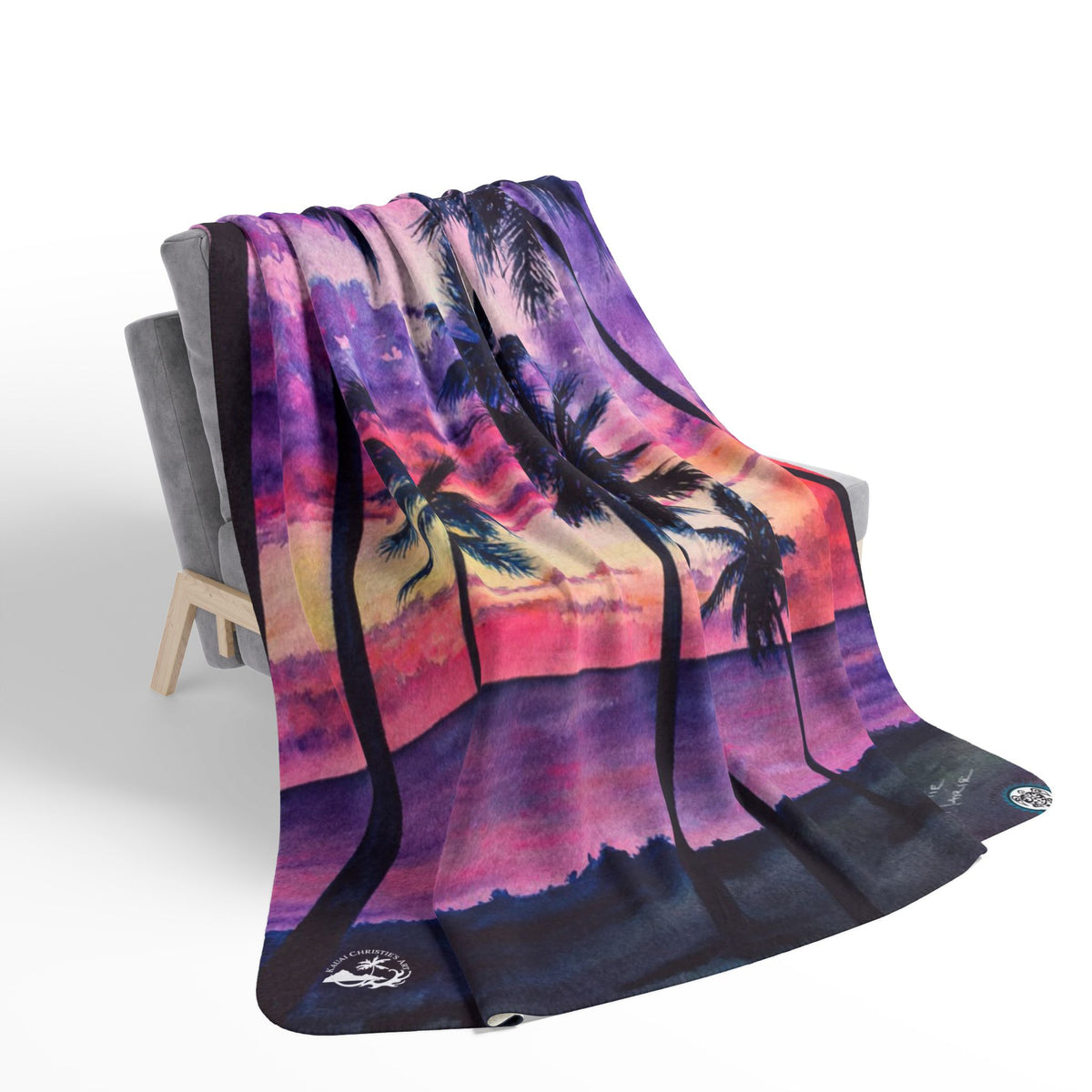 Pink Palms — Sherpa Fleece Blanket