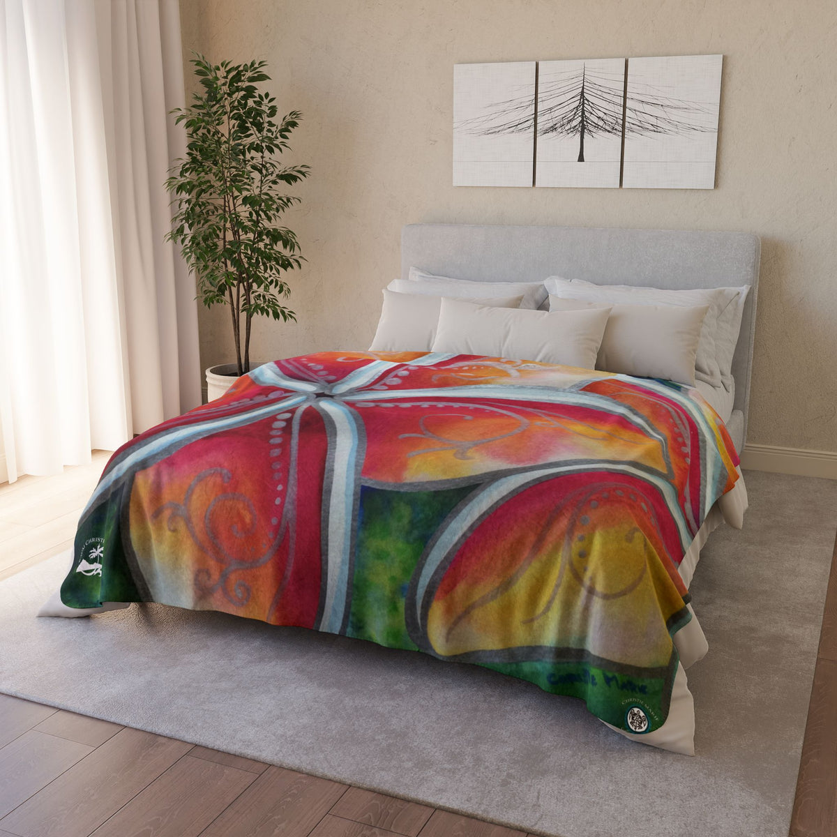 Plumeria Go Round — Sherpa Fleece Blanket