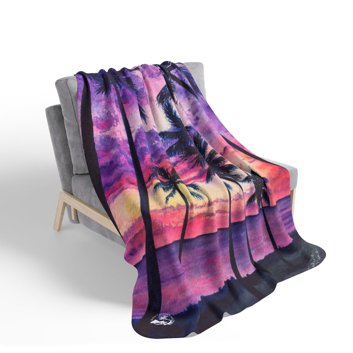 Pink Palms — Sherpa Fleece Blanket