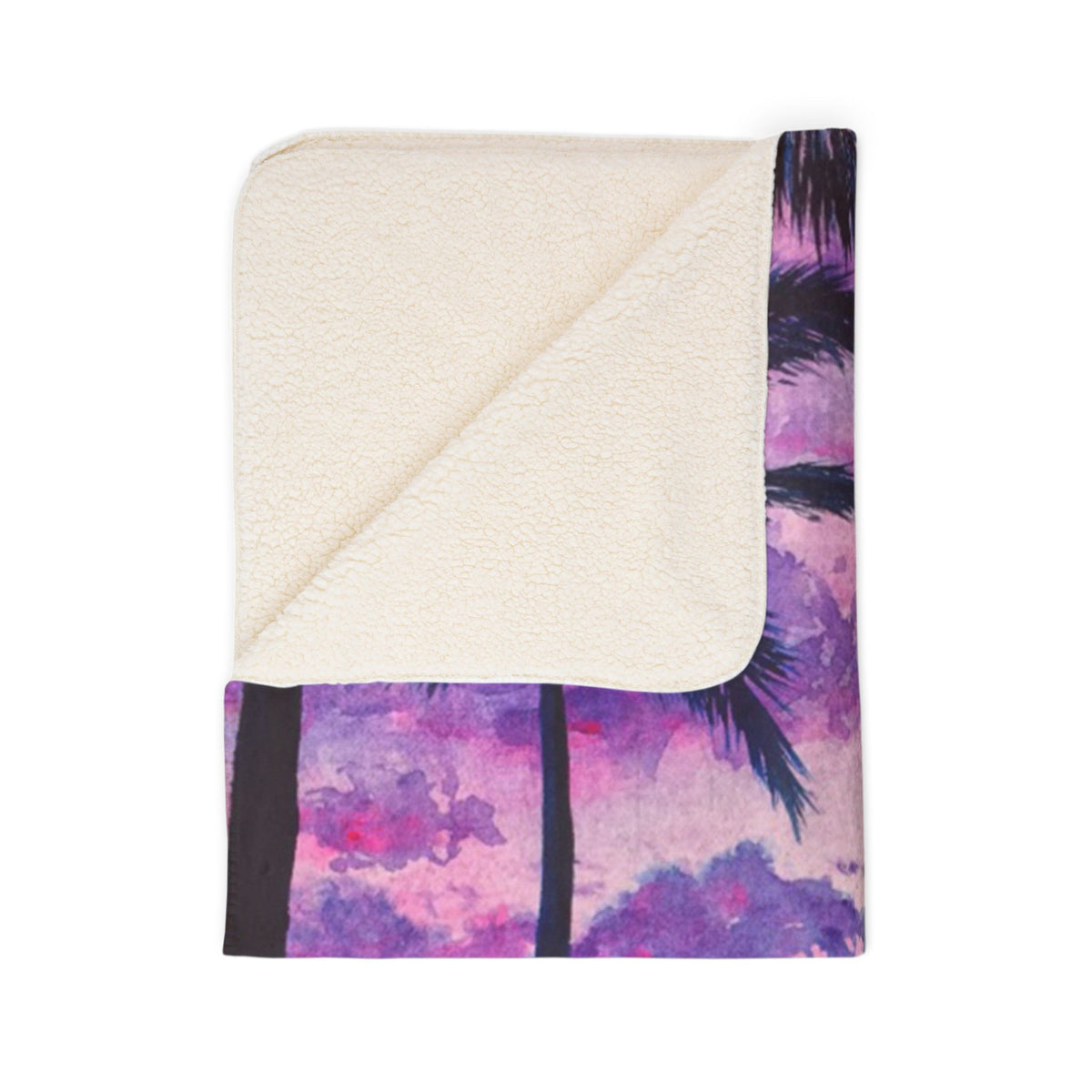 Pink Palms — Sherpa Fleece Blanket