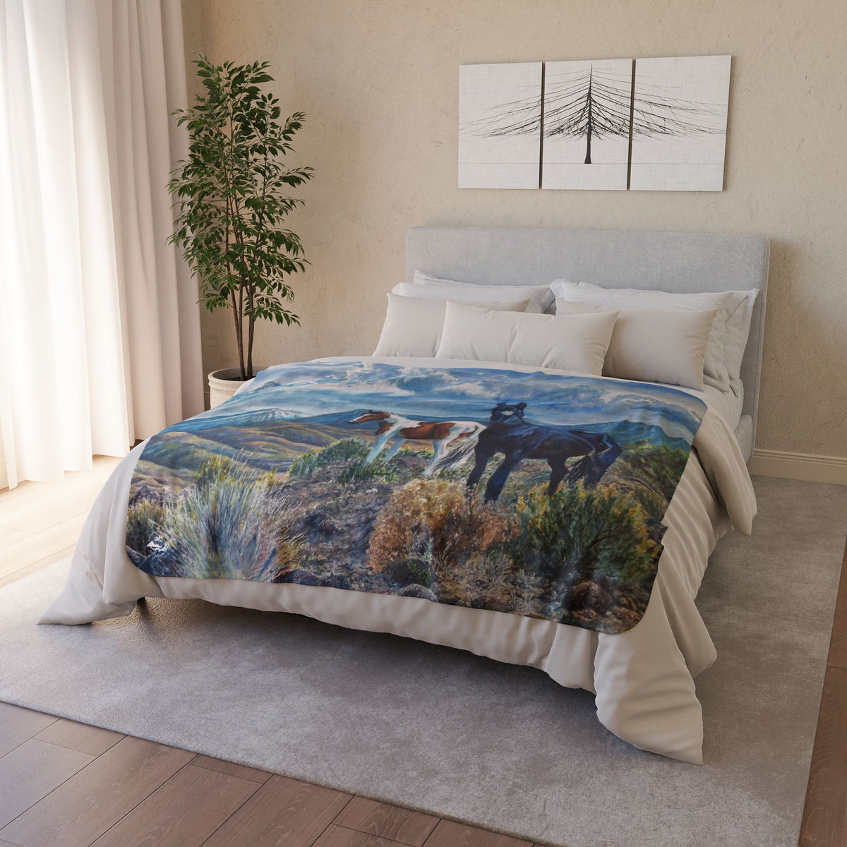 Mustangs Wild — Sherpa Fleece Blanket