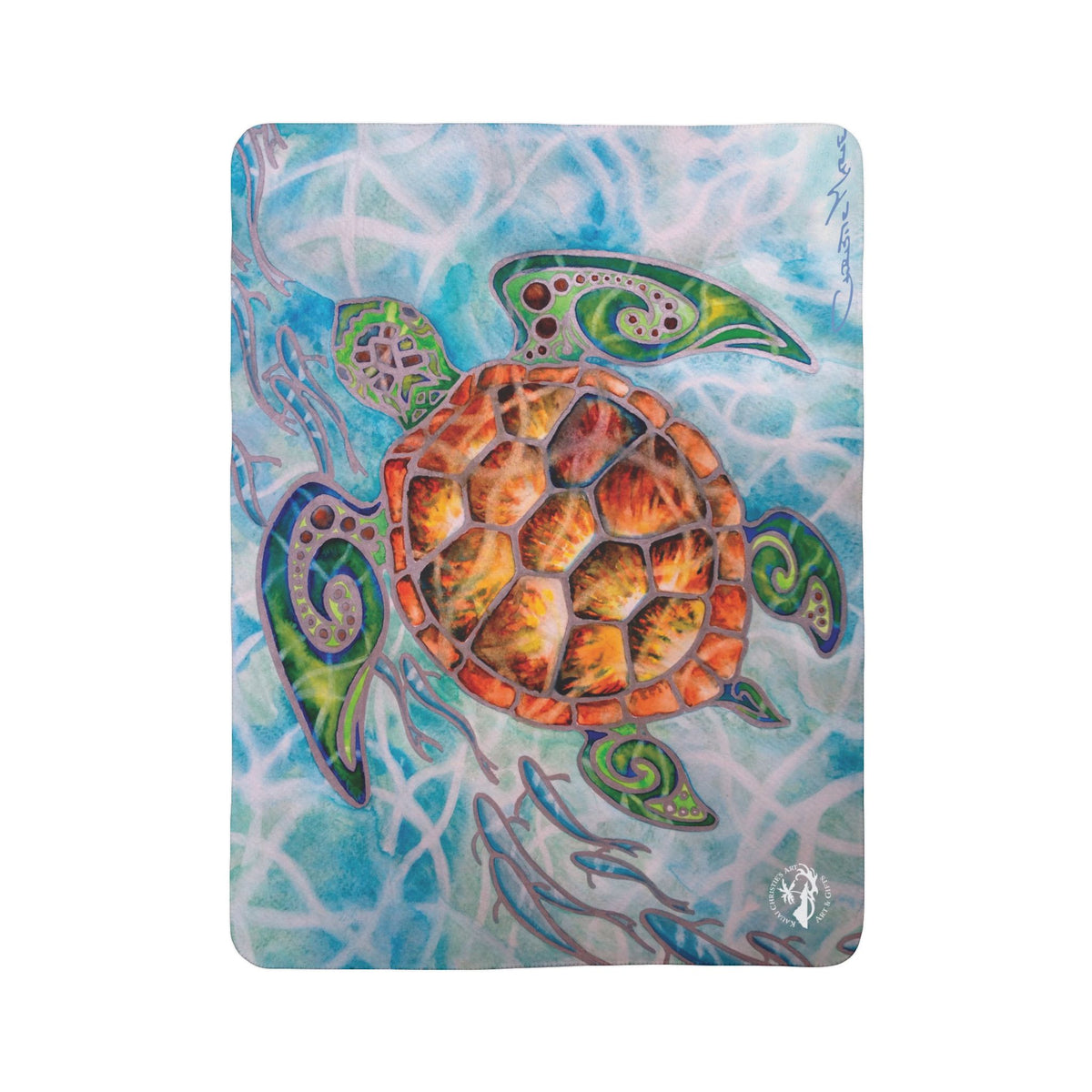 Honu Island Waters — Sherpa Fleece Blanket
