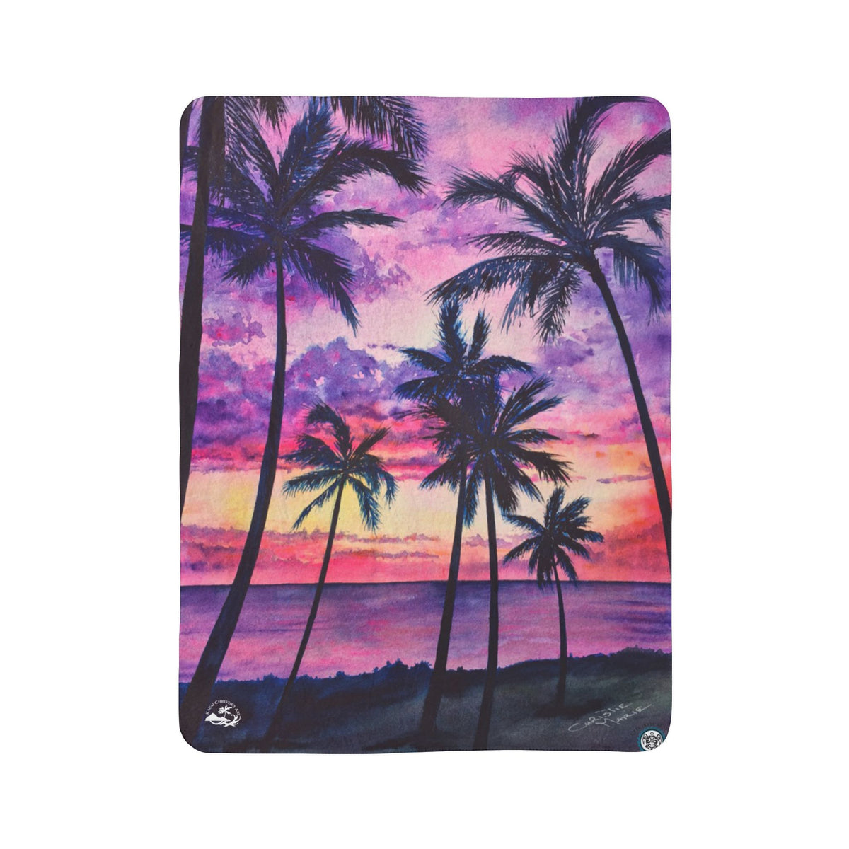Pink Palms — Sherpa Fleece Blanket