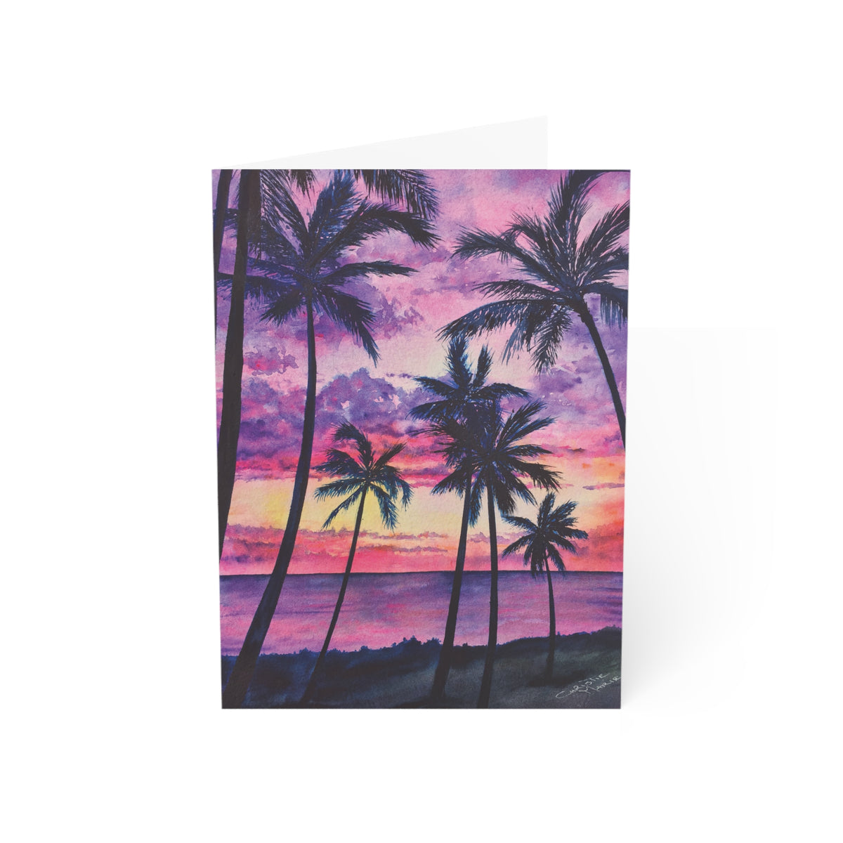Pink Palms — Hawaiian Sunset Fine Art Greeting Cards