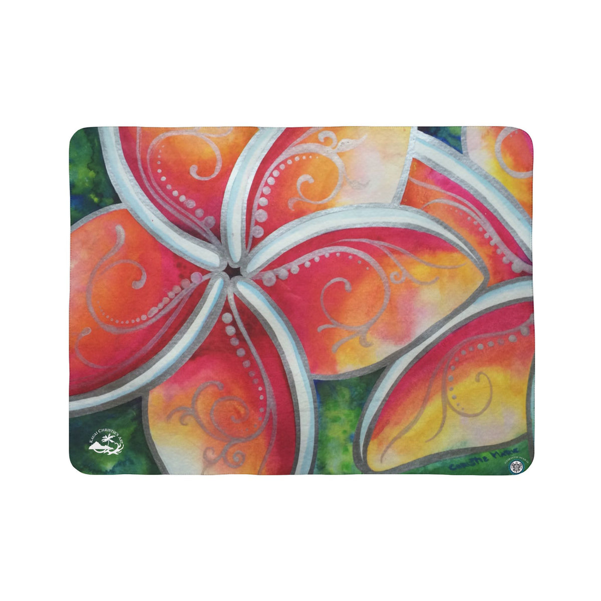 Plumeria Go Round — Sherpa Fleece Blanket