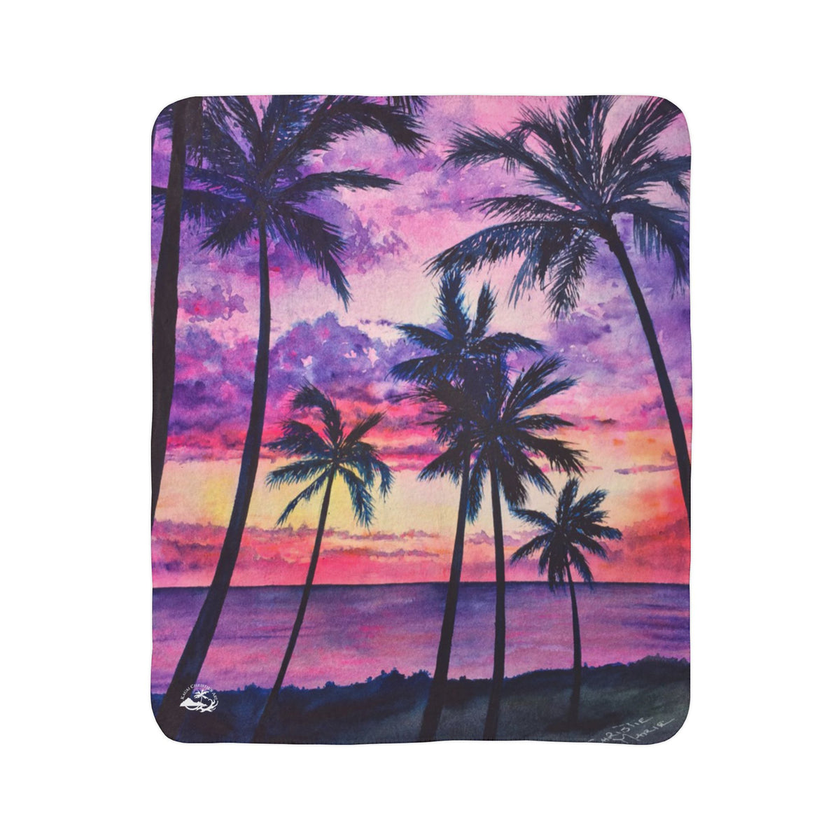 Pink Palms — Sherpa Fleece Blanket