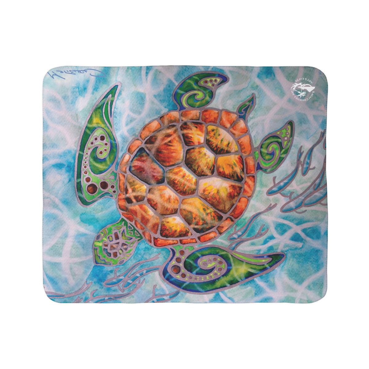 Honu Island Waters — Sherpa Fleece Blanket