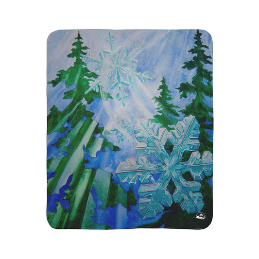 Snowflake Forest — Sherpa Fleece Blanke
