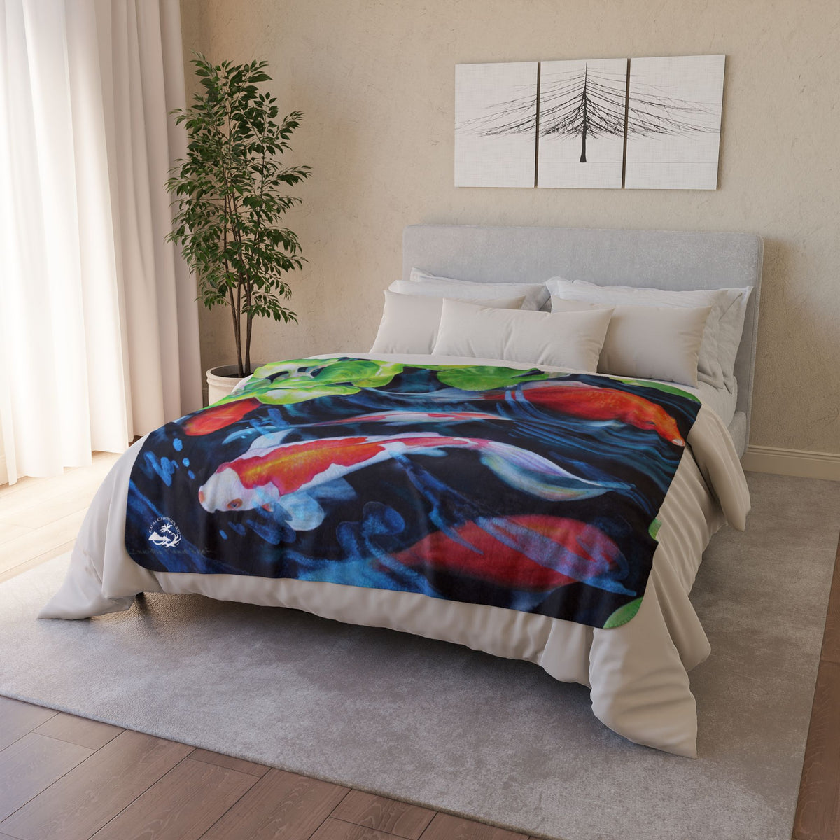 Coy Koi — Sherpa Fleece Blanket