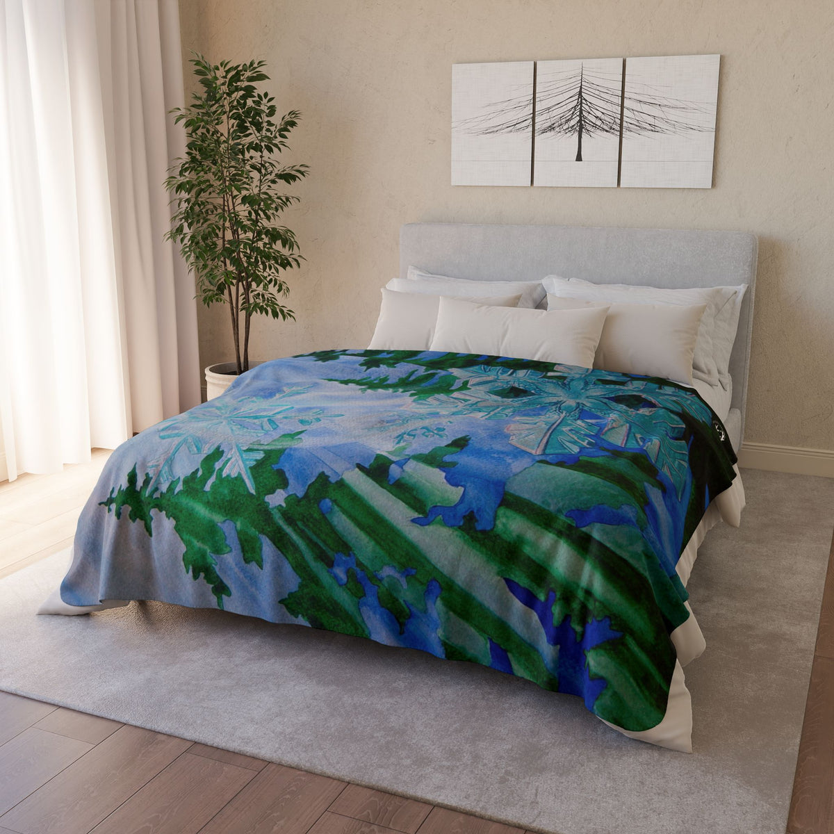 Snowflake Forest — Sherpa Fleece Blanke